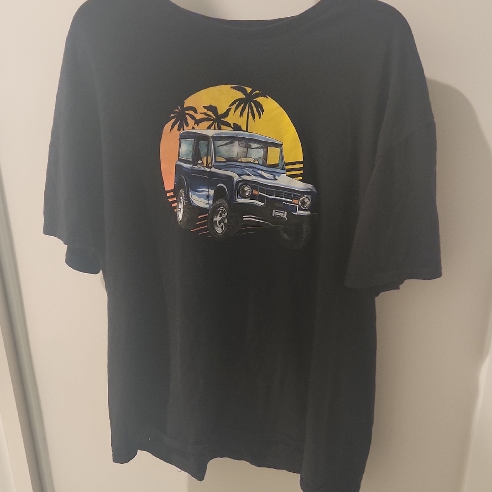 Black Graphic T-Shirt with Car Design